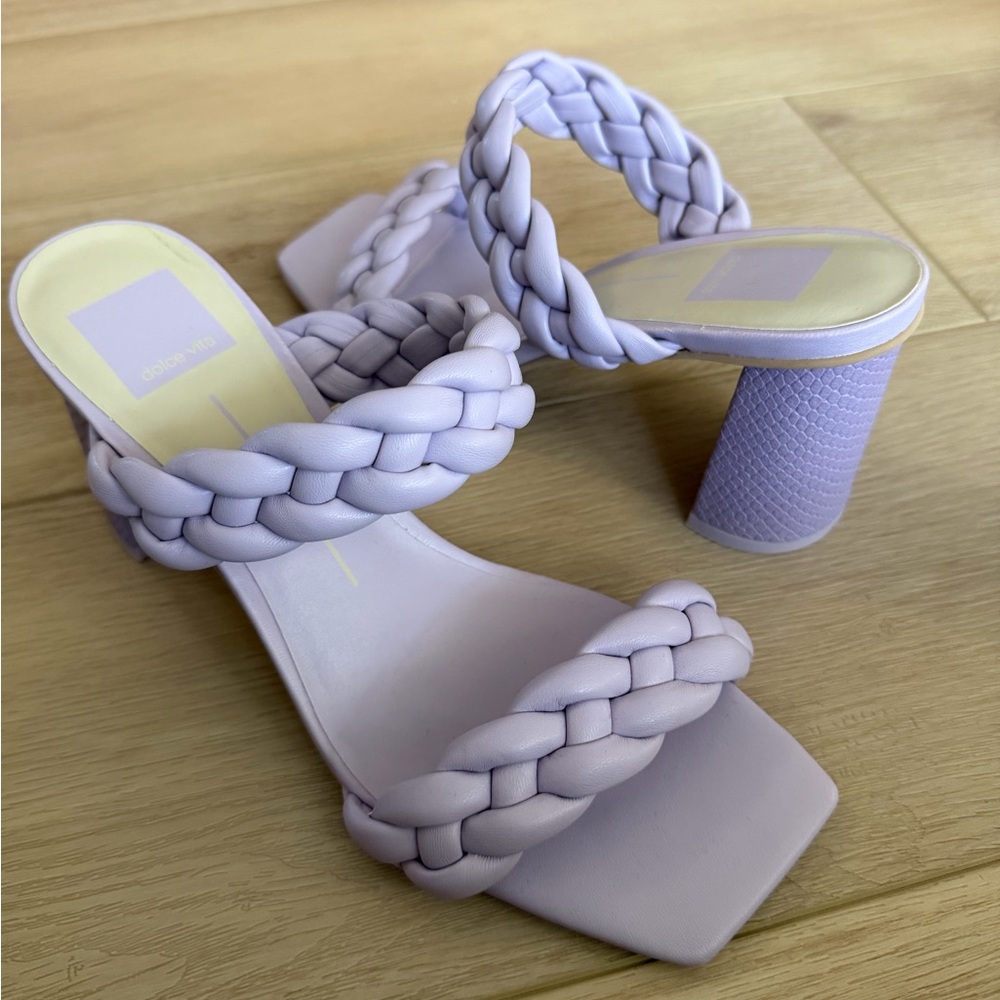 Dolce Vita Lilac Braided Strap Block Heel Sandals